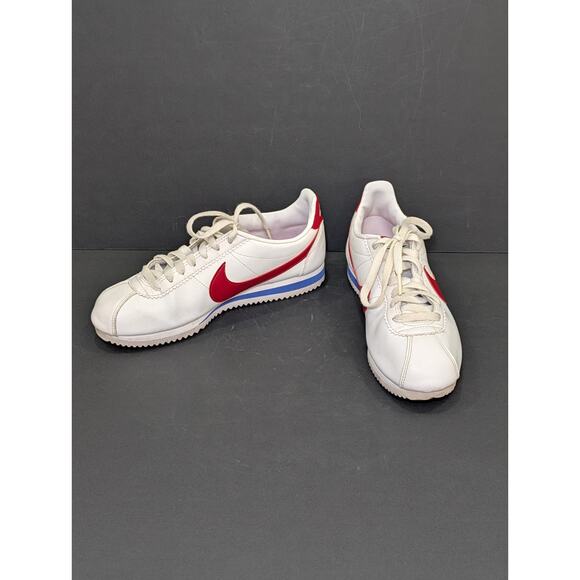 Nike Cortez Women’s Size 8 Leather White Blue Red OG Forest Gump 807471-103 - Picture 2 of 12